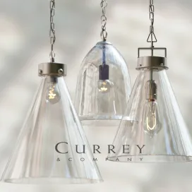 Kitchen glass pendant set by currey